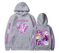 KPOP Huntrix Hoodies Girls Vintage Y2k Pullover Huntr/X Hip Hop Streetwear Fashion Long Sleeve Hooded Rumi Mira Zoey Anime Sweatshirt for Kids Back to School