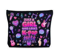 Kpop Makeup Bag for Women Girls, K Pop Stuff for K-Pop Lovers Girls, Kpop Merch, Korean Drama Canvas Cosmetic Pouch for Girl Woman, K-Pop Makeup Brush Bag for Travel, KPOP Birthday Decorations