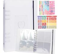 Kpop Photocard Binder, Clear A5 6 Ring Album, 160 Pockets with Stickers