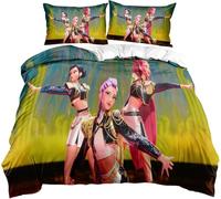 KPop Quilt Cover Comforter Covers Duvet Cover Rumi Mira Zoey Jinu Tigea Bedding Set with Pillow Cases Closure Soft Microfiber 3 Pieces Double 200 x 200 cm