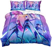 KPop Quilt Cover Comforter Covers Duvet Cover Rumi Mira Zoey Jinu Tiger Bedding Set with Pillow Cases Closure Soft Microfiber 3 Pieces Single 135 x 200 cm