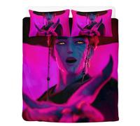 Kpop Saja Boys Children's Bed Linen 3-Piece Soft & Non-Iron Duvet Covers Bedroom Decoration Bed Linen Set with 2 Pillowcases Daughter Gifts (Demon Hunters)
