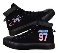 Kpop Shoes J-Hope Jungkook Jimin Suga V Jin Rap Shoes Unisex Canvas Sneakers High Top Shoes, Jungkook, 5 UK