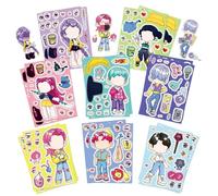Kpop Stickers Boys Girls - 16 Sheet Art Craft Make a Face DIY K pop Stickers for Kids Make Your Own Personalized Sticker for Birthday Party Supplies Favors Gift Pinata Fillers Lucky Dip Prizes