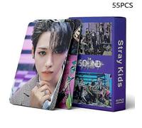 Kpop Stray Kids Lomo Cards - 55pcs/set - The Sound Album - Official Merchandise Black one size