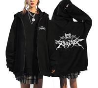 Kpop Stray Kids New Album ATE Hoodie Jacket Felix Hyunjin Bangchan LeeKnow Minho World Tour Zippered Sweatershirt Jacket, Black 02, XL