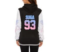 Kpop Varsity Baseball Jacket Love Yourself V Jimin SUGA Jungkook Hoodie Sweater, Black Suga, XXXL