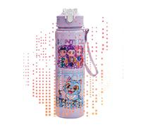 Kpop Water Bottle-Reusable Cartoon Anime Hard Plastic Water Bottle with Lid&Straw Eco-Friendly for Kids Christmas Gifts UK Durable Stylish for School Travel Parties Wide Mouth 700ml/24oz (01-Purple)