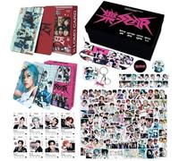 KPOPBP Stray Kids 樂 Rock Star Album Merch Gift Box Set 110 PCS Photocards,90 PCS KPOP Stickers, Gift Merchandise for SKZ Boys and Girls