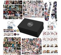 KPOPBP Stray Kids 5 Star Album Merch Gift Box Set including 110 PCS Photocards, 16pcs Transparent Cards, 180pcs Laptop Stickers, Keychain, Lanyards and Tape Rolls, Gift for SKZ Fans