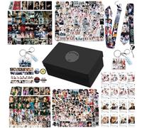 KPOPBP Stray Kids 5 Star Album Merch Gift Box Set including 110 PCS Photocards, 16pcs Transparent Cards, 180pcs Laptop Stickers, Keychain, Lanyards and Tape Rolls, Gift for SKZ Fans