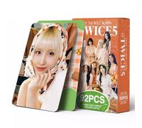 KPOPBP TWICE 5th album Photocards Kpop Merch Gift for ONCE Fans, 60 PCS Lomo Card Set with 32 PCS Sticker