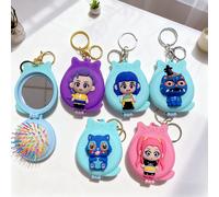 KPOP's Demon Hunter Girl Group Derpy Tiger Folding Mirror Keychain, exquisitely recreating the character's features, can not onl 1