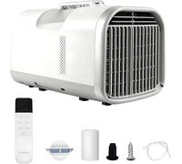 KPOUYYDS Camping Air Conditioner, Portable AC Unit 5100 BTU 110/220V 400W Energy Saving 4-in-1 Modes 42dB Quiet Auto-Evaporating 12H Timer Remote Control for Tent RV Truck Outdoor Car V1pro
