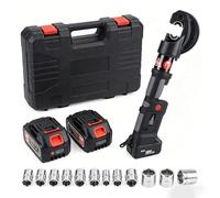 KPOUYYDS Cordless Hydraulic Crimping Tool 12 Ton 18V-Electric Hydraulic Cable Crimping Tool Kits Wire 12 Molds(6 AWG to 800 MCM) for Cu/Al Terminals, Continuous Wire Crimper Pliers