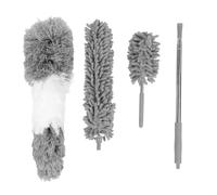 KPOYTWRDN 4PCS Microfiber Duster Set, Extendable Cleaning Kit with Adjustable Pole, Efficient for Furniture Ceiling Fan Cars Sofa, Washable Microfiber Heads for Home Office Car