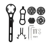 KPOYTWRDN Aluminum Alloy Handlebar Computer Mount, Front Cycling Computer Mount with 4 Adapters and Clamp for Wahoo Stages Hammerhead, Extended Front Mount for Road Bike