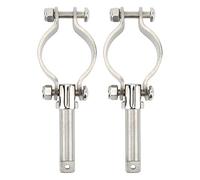 KPOYTWRDN Clamp On Oar Lock Socket Side Mount, Boat Oar Lock Brackets with 1/2in Shaft, Adjustable Stainless Steel Row Lock for 1 3/8in to 1 3/4in Oars, No Drilling Required