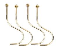 KPOYTWRDN Copper Billiards Table Edge Hook, 4pcs Set for Pool Cue and Rack Storage, Durable Threaded Design with Secure Hold for British Snooker Tables