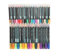 KPOYTWRDN Dual Tip Acrylic Paint Marker Pens, Odorless Paint Markers, Water Based Acrylic Markers with Fine and Broad Tips for Rock Wood Canvas Fabric DIY Crafts Art (36 Colors)