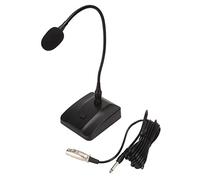 KPOYTWRDN Gooseneck Condenser Microphone, Professional Desktop Wired Microphone with Adjustable Hose, 6.35mm Snap Lock Connection for Broadcasting Conferences Speech Recording Studio