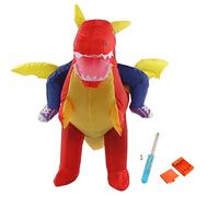 KPOYTWRDN Inflatable Dinosaur Riding Costume, Funny Blow Up Animal Suit for Kids, Durable 190T Polyester Cloth, Indoor Outdoor Bouncy Toy for Parties Carnivals Events (Adult 150-190cm)