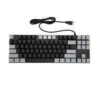 KPOYTWRDN Mechanical Keyboard 87 Keys Blue Switch, Wired RGB Backlit Gaming Keyboard, Ergonomic Design with Double Injection Keycaps for Laptop Desktop PC, USB Plug and Play (Wired Black Gray)