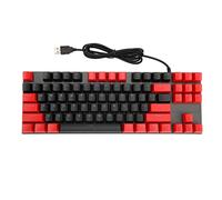 KPOYTWRDN Mechanical Keyboard 87 Keys Blue Switch, Wired RGB Backlit Gaming Keyboard, Ergonomic Design with Double Injection Keycaps for Laptop Desktop PC, USB Plug and Play (Wired Black Red)