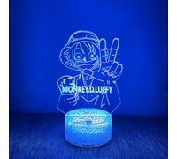 KPPFHBLI One Piece Luffy 3D Night Light -7 Color Touch Switching LED Lamp Night Lights one Piece Merch Best Gift