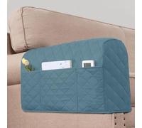 KPPKOU 2 Pack Water Resistant Armrest Covers for Chairs and Sofas Couch Arm Covers for Sofa with 3 Pockets for Phone Sofa Arm Protector for Pets, Cats (Dusty Blue)