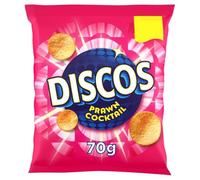 KP's Discos Crisps Flavour Wheat Snack 70g Bags (16 Bags, Prawn Cocktail)