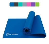 KPS Yoga Mat Extra Thick 15mm Non-Slip Pilates Workout Exercise Mat Soft Mat Carry Strap (Dark Blue)