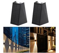 kpslucerna Solar Lights for Outdoor Garden, 2 Pack Outdoor Solar Wall Sconce, Solar LED Up and Down Light Decorative IP65 Waterproof Solar Lamps for Outdoor Use