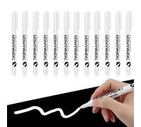 KPSRFG 12Pcs White Permanent Marker Pen, Waterproof White Laundry Marker Pen for Paper Wood Fabric Rock Glass Plastic