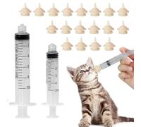 KPSRFG 18Pcs Pet Feeding Nipple, 4PCS Dispenser (5ml & 10ml), Kitten & Puppy Bottles, Small Mammals Feeder