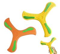 KPSRFG 2Pcs Boomerang, Boomerang for Kids, Returning Boomerang Sports Game Toy for Beginners and Young Throwers, Plastic Boomerang for Adult, Outdoor Flying Saucer Toy (Yellow & Orange)