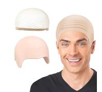 KPSRFG 2Pcs Latex Bald Caps for Kids & Adults, Pitbull Bald Cap, Realistic Bald Wig Cap with Hair Net for Halloween, Cosplay, Stage Performances