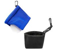 KPSRFG 2Pcs Premium Golf Cleaning Combo Set, Golf Ball & Club Cleaner Pouch with Clip-On Microfibre Towels, Waterproof, Portable Design for Golf Bags, Durable Polyester & Microfiber for Enthusiasts