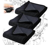 KPSRFG 3Pcs Magic Cleaning Cloth, Window Cleaning Cloths, Window Cloth, Thickened Magic Cleaning Cloth, 40 * 40CM Microfiber Magic Cloths, for Car Window Shower Bathroom Kitchen Glass (black)
