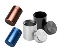 KPSRFG 4Pcs Smell Proof Container, Solid Colour Airtight Metal Sealing Jar for Herbal Tea Coffee Sugar Storage Canister, 70ml