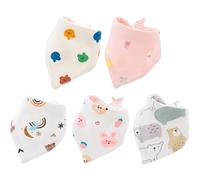 KPSRFG 5 Pack Waterproof Baby Bibs for Newborns 0-6 Months, Soft & Comfortable Feeding Bibs