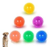 KPSRFG 6-Pack Squeaky Dog Ball, Small Squeaky Dog Balls with Spiky Texture, Tpr Rubber Dog Toys for Puppy Teething & Teeth Cleaning, Spiky Dog Ball for Indoor/Outdoor Fetch Games (6.5cm)