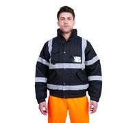 KPTN Hi Vis Reflective Tape Lightweight Waterproof Workwear Jacket For Men's & Womens | Working Safety & Security Workwear | Comfortable Breathable & Washable Fabric