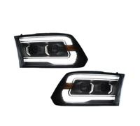 Kpuwers Headlight Head Lamp Assembly Car Front Lamps Led Headlights Assembly Upgrade Startup Effect Projector Lens For Dodge For Ram 1500 2009-2018 Upgrade Headlights