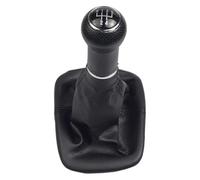 KPVPERPZDF Car Gear Shift Lever Knob for VW for Golf 2 3 4 for Cabrio for Polo 6N for Passat 35i Leather 5 Speed Manual Transmission MT Gear Shift Knob Gaiter Handle(5 Speed-Black)
