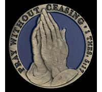 KPVVPEOX The Lord Prayer and Pray Without Ceasing Antique Gold Plated Challenge Coin Our Father Who Art In Heaven Matthew Commemorative-default