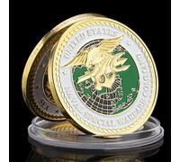 KPVVPEOX United States Naval Special Warfare Command Navy Seals Collectible Golden Plated Souvenir Coin Commemorative Coin Challenge Coin-Gold