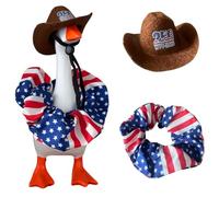 KPWIN Desk Goose 4th of July Outfit, Independence Day, 7 inch | Patriotic Clothes with 250th Anniversary USA Hat, for Mini Table Goose Statues