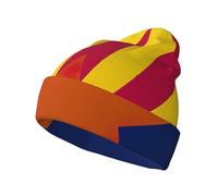 KPXXAQT Arizona State Flag Print Highly Elastic Cap Stylish Knitted Beanie Warm Winter Hats Soft Unisex Beanies Black