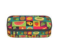 KPXXAQT Art Style Fruit Print Large Capacity Pencil Case Pen Bag School College Travel Students Teens Adults Use